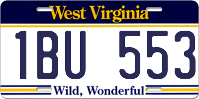 WV license plate 1BU553