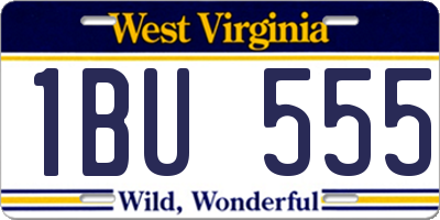 WV license plate 1BU555
