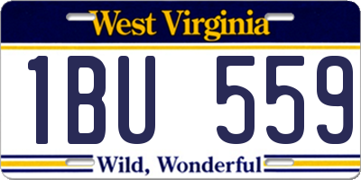 WV license plate 1BU559