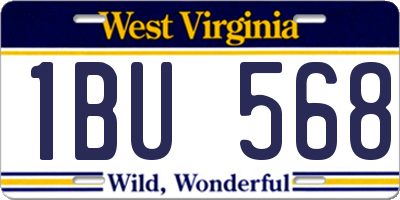 WV license plate 1BU568