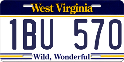 WV license plate 1BU570
