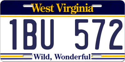 WV license plate 1BU572