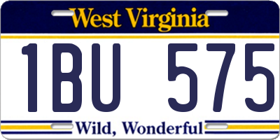 WV license plate 1BU575