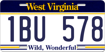 WV license plate 1BU578