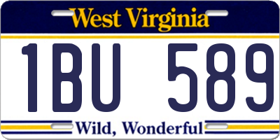 WV license plate 1BU589