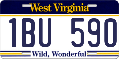 WV license plate 1BU590