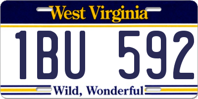 WV license plate 1BU592