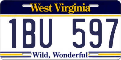 WV license plate 1BU597