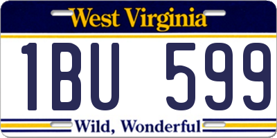 WV license plate 1BU599