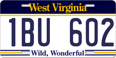 WV license plate 1BU602