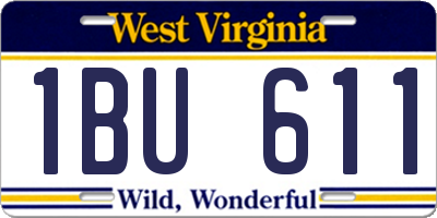WV license plate 1BU611