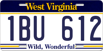 WV license plate 1BU612