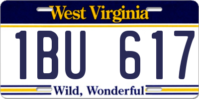 WV license plate 1BU617