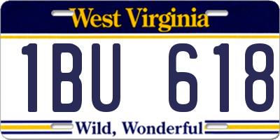 WV license plate 1BU618