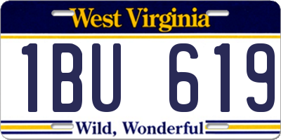WV license plate 1BU619