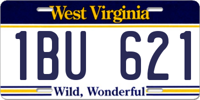 WV license plate 1BU621