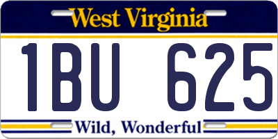 WV license plate 1BU625
