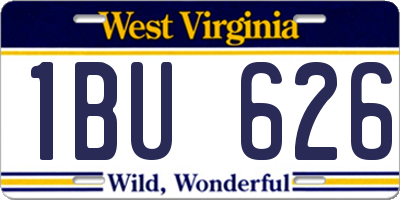 WV license plate 1BU626