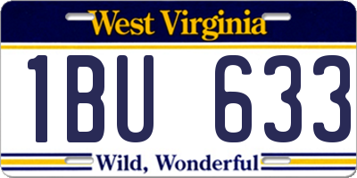 WV license plate 1BU633