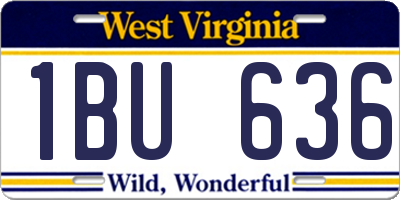 WV license plate 1BU636