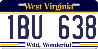 WV license plate 1BU638