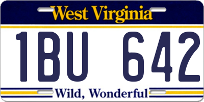 WV license plate 1BU642