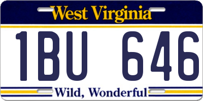 WV license plate 1BU646
