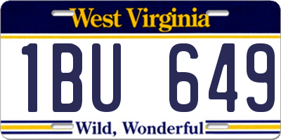 WV license plate 1BU649
