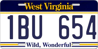 WV license plate 1BU654