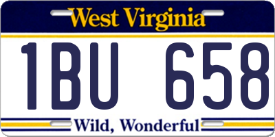 WV license plate 1BU658