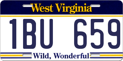 WV license plate 1BU659