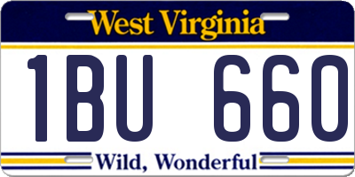 WV license plate 1BU660
