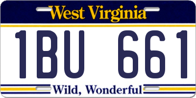 WV license plate 1BU661