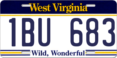 WV license plate 1BU683
