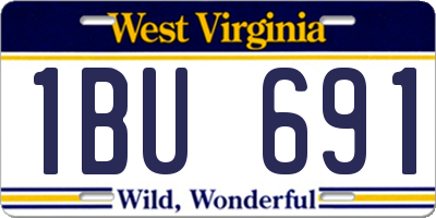 WV license plate 1BU691