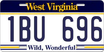 WV license plate 1BU696