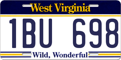 WV license plate 1BU698