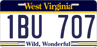 WV license plate 1BU707