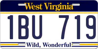 WV license plate 1BU719