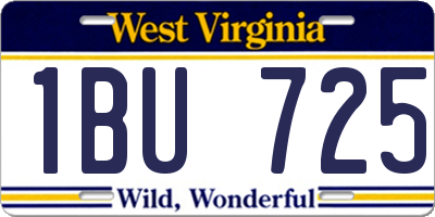 WV license plate 1BU725