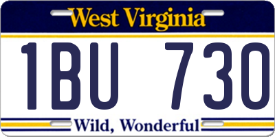 WV license plate 1BU730