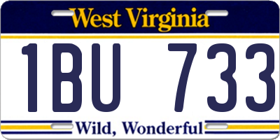 WV license plate 1BU733