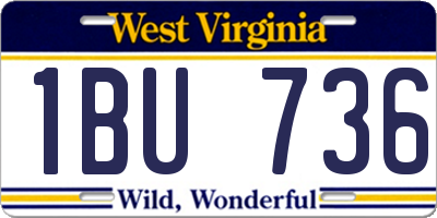 WV license plate 1BU736