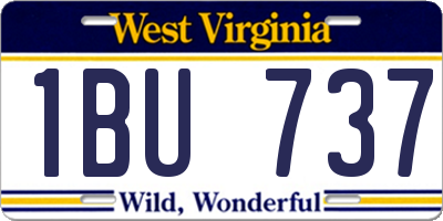 WV license plate 1BU737