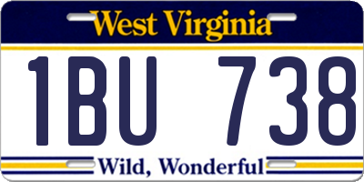 WV license plate 1BU738
