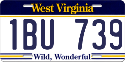 WV license plate 1BU739
