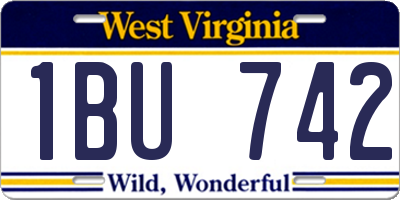WV license plate 1BU742