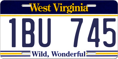 WV license plate 1BU745
