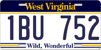 WV license plate 1BU752