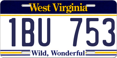 WV license plate 1BU753